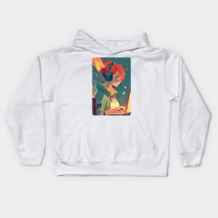 Redhead Anime Programming Girl V 1.07 Kids Hoodie